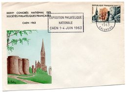 CALVADOS - Dépt N° 14 = CAEN RP 1963 = FLAMME PREMIER JOUR N° 1389 = SECAP  ' Exposition Philatélique Nationale' - Mechanical Postmarks (Advertisement)