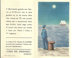 2037 " CALENDARIO 1954-CASA DEL MARINAIO - RIMINI "  ORIGINALE - Formato Piccolo : 1941-60
