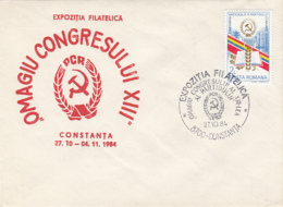 74583- ROMANIAN COMMUNIST PARTY CONGRESS, SPECIAL COVER, 1984, ROMANIA - Covers & Documents