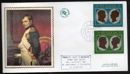 Serie 2 Fdc NAPOLEON SAINTE LUCIE 22 8 1969 Superbe Et Rare - Napoleon