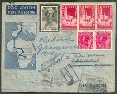 Lettre Affr. 70c. Astrid + 3x1Fr. Expo De Bruxelles + 2x1Fr. Léopold III Col Fermé  Sc BRUXELLES 1 Du 15-11-1935 Vers Ma - Sonstige & Ohne Zuordnung