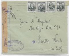 ESPAGNE - 1936 ? - ENVELOPPE De BARCELONA Avec CENSURE => SEATTLE (USA) - Storia Postale