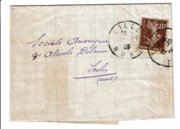 1909 - Lettre Enveloppe Du Crédit Du Nord - Timbre Semeuse 20ct N°139 Perforation CN - Sonstige & Ohne Zuordnung