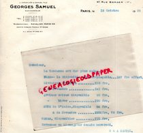 75- PARIS- RARE LETTRE GEORGES SAMUEL -L. CHEVALIER- 47 RUE BERGER- 1929- AGRICULTURE BLES- AVOINES SONS ORGES - Landbouw