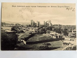 C.P.A. OUZBEKISTAN : SAMARCANDE, SAMARKAND,View From The Hazrat Hyzr Mosque,  2 Stamps - Ouzbékistan