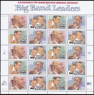 VEREINIGTE STAATEN ESTATS UNIS USA 1996 BIG BAND LEADERS PANE 20V SC 3096-99SP YV BF2539-2542 MI SH2760 SG MS3231-34 - Hojas Completas