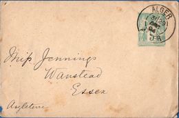 Algerie PW 1894 Enveloppe Carte De Visite Type Sage De Alger à Grande Bretagne - Collections & Lots: Stationery & PAP