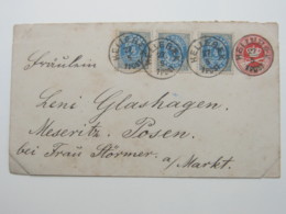 1893 , Ganzsache Aus Hellebaek Nach Deutschland - Covers & Documents
