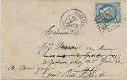 LETTRE AFFRANCHIE N° 60 OBLITEREE LOSANGE GROS CHIFFRES -1706-GRANVILLE -1872 - 1849-1876: Classic Period