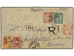 CHINA. 1901. SHANGHAI To GERMANY. Envelope Franked With Chinese 1 Cts., 4 Cts., 5 Cts. Y 10 Cts. Stamps Mixed With Frenc - Other & Unclassified