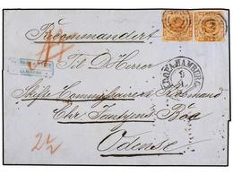 DINAMARCA. (1860 CA.). HAMBURG To ODENSE. Folded Letter Franked With Two Danish 4 Skilling Brown Stamps, Tied By Circula - Andere & Zonder Classificatie
