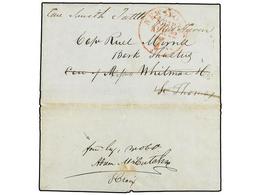 ANTILLAS DANESAS. 1848. NEW HAVEN (Usa) To ST. THOMAS. Entire Letter Forwarded To New York And ST. CROIX And ST. THOMAS. - Andere & Zonder Classificatie