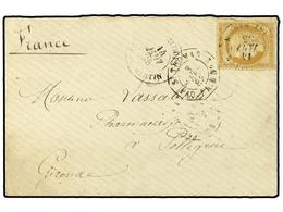 ANTILLAS DANESAS. 1885 (Jan 14). Small Envelope To France At Military Concession Rate, Franked By General Issues 1872-77 - Andere & Zonder Classificatie