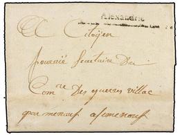 EGIPTO. 1800 (6 Vendemiaire-an 9). NAPOLEONIC CAMPAIGN. Complete Letter From ALEXANDRIA To MENOUF With French Strike Mar - Other & Unclassified