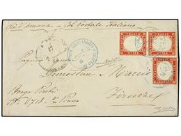 EGIPTO. 1863. CAIRO A FIRENCE. Fechador POSTA EUROPEA/CAIRO Para El Porte Interno Y Sellos De Cerdeña De 40 Cts. Rojo (s - Otros & Sin Clasificación