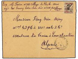 INDOCHINA. Yv.90. 1920. Envelope (vertical Fold) Written From Bach-Mai Village Addressed To ALGERIA, North Africa Bearon - Other & Unclassified