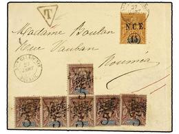 NUEVA CALEDONIA. Ce.56,T7. 1902 C (Jan 27). Cover From BOURAIL To NOUMEA Franked By 1900 NCE 15c. On 30c. Brown Tied By  - Other & Unclassified