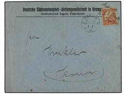 CAROLINAS. 1912 (Jan 4). Printed Cover From Angaur, Palau, Caroline Islands To Korror Addressed To Winkler, Head Of The  - Other & Unclassified