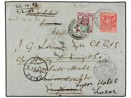 AFRICA ORIENTAL BRITANICA. 1902. NAIROBI To LONDON. 1 Anna Red And Redirected To Egypt With GB 1 1/2 D. Unusual Combinat - Altri & Non Classificati