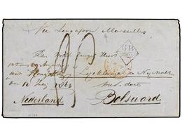 HONG KONG. 1863. Cover With Manuscript Endorsement On Front From HONG KONG, Struck On Reverse With HONG KONG Single Ring - Andere & Zonder Classificatie