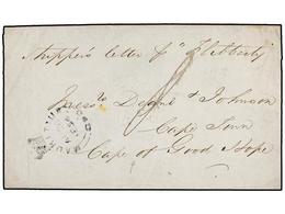 MAURICIO. 1854. MAURITIUS To CAPE TOWN. Folded Letter With Black Crowned MAURITIUS/GPO. - Autres & Non Classés