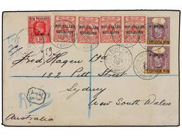 NUEVAS HEBRIDAS. 1909. PORT VILA To AUSTRALIA. Mixed Franking French And British New Hebrides Stamps. Arrival On Reverse - Other & Unclassified