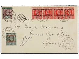 NUEVAS HEBRIDAS. Sg.7 (4), 11, 16. 1911. PORT-VILA To SYDNEY. Fine Franking On Registered Cover, Arrival On Reverse. - Other & Unclassified