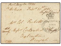 SANTA HELENA. 1836. ST. HELENA To CALCUTA. Entiere Letter Writen On Bord A Ship Calling At St. Helena. Date Line 'St. He - Sonstige & Ohne Zuordnung