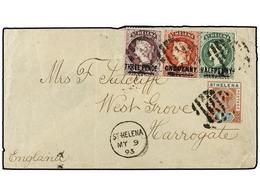 SANTA HELENA. 1893. ST. HELENA To ENGLAND. Envelope Franked By 1/2 D. Green, 1 D. Red, 3 D. Lilac And 1 1/2 D. 'cork' Ca - Andere & Zonder Classificatie