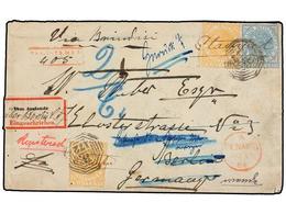 SINGAPUR. 1881. PENANG To BERLÍN (Germany). Envelope Sent Registered And Franked With 8 Cts. Yellow (two Stamps, One Wit - Autres & Non Classés