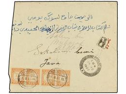 MALAYA. 1937. PENANG To JAVA (Dutch East Indies). Envelope (reduced At Left) Sent Unfranked, Taxed On Arrival With Four  - Otros & Sin Clasificación