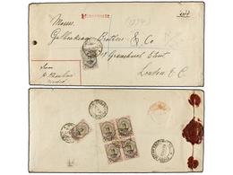 IRAN. Sc.647 (5), 657. 1923. MECHED To LONDON. Large Registered Envelope Franked With 2 Ch. (5) And 3 Kr. - Other & Unclassified