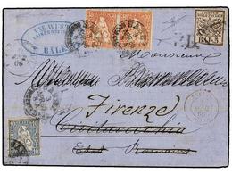 ITALIA ANTIGUOS ESTADOS: ESTADOS PONTIFICIOS. 1862. BASEL (Suiza) A CIVITAVECHIA. 10 Cts. Azul Y 30 Cts. Rojo (2) Reexpe - Sonstige & Ohne Zuordnung