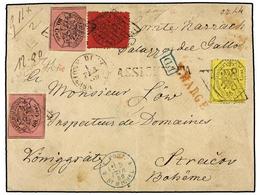 ITALIA ANTIGUOS ESTADOS: ESTADOS PONTIFICIOS. 1869. ROMA A KONIGGRATZ (Alemania). 20 Cent. Rojo, 40 Cts. Amarillo Y 80 C - Andere & Zonder Classificatie