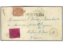 ITALIA ANTIGUOS ESTADOS: ESTADOS PONTIFICIOS. Sa.28, 30. 1870. ROMA A FRANCIA. 20 Cent. Violeta Y 80 Cts. Rosa, Marca AS - Sonstige & Ohne Zuordnung