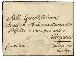 ITALIA ANTIGUOS ESTADOS: CERDEÑA. 1819 (1 Enero). TORINO A MEZZENILE. Carta Completa Con 'Cavallini'  De 15 Cts. Estampa - Otros & Sin Clasificación