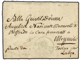 ITALIA ANTIGUOS ESTADOS: CERDEÑA. 1819 (1 Enero). TORINO A MEZZENILE. Carta Completa Con 'Cavallini'  De 15 Cts. Estampa - Autres & Non Classés