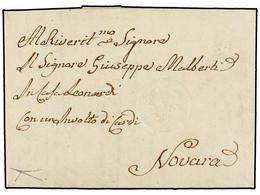 ITALIA ANTIGUOS ESTADOS: CERDEÑA. 1828 (8 Dic.). GATTICO A NOVARA. Carta Completa Con 'Cavallini'  De 15 Cts. Estampada  - Other & Unclassified