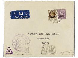 CIRENAICA. Sa.9, 13. 1944 (10-X). BENGHAZI A EGYPTO. 3 D. Lila Y 1 Sh. Castaño Mat. BENGHAZI/AIR MAIL, Marca De Censura  - Autres & Non Classés