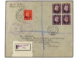 ERITREA. Sa.1I, 4 (4). 1942 (12-11). ASMARA A AIFA (Palestina). 1 D. Rojo (tiraje De Nairobi) Y 3 D. Lila, Bloque De Cua - Other & Unclassified