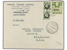 ERITREA. Sa.12 (2), 14. 1945 (16-X). ADDIS-ABEBA A USA. 9 D. Verde (2) (uno Defecto) Y 2/6 Sh. Verde, Mat. ASMARA CENTRO - Sonstige & Ohne Zuordnung