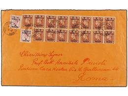 SOMALIA. Sa.22 (15), 27 (2). 1950 (5-II). MOGADICCIO A ROMA. 15 Cents. S. 1 1/2 D. Castaño (15) Y 50 Cents. S. 6 D. Rosa - Other & Unclassified