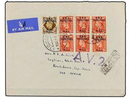 TRIPOLITANIA. Sa.2 (6), 10. 1943. GARIAN A CAPE TOWN (South Africa). 2 Mal. S. 1 D. Rojo (6) Y 24 Mal. S. 1 Sh. Castaño, - Autres & Non Classés