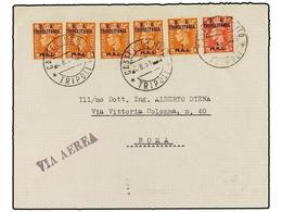 TRIPOLITANIA. Sa.27 (5), 31. 1951 (2-VIII). CASTEL BENITO A ROMA. 1 Mal. Naranja (5) Y 5 Mal. Rojo, Mat.CASTEL BENITO/TR - Autres & Non Classés