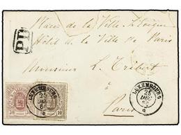 LUXEMBURGO. Sc.10, 19. 1866 (Dec. 25). Christmas Day Cover To PARIS Franked By Impeforate 1859-63 30 C. Rose Lilac And R - Other & Unclassified