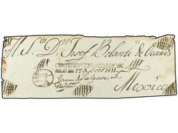 MEXICO. 1811 (27-Oct.). Frente De Carta Certificada Circulada De TEHUACAN A MEXICO. Marcas FRANCO/LERMA Y Rúbrica Y CERT - Other & Unclassified