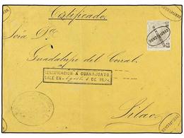 MEXICO. 1872 (Aug 4th). GUANAJUATO. Registered Front Of Cover To SILAO Franked By Scarce Single Usage Of The Imperforate - Andere & Zonder Classificatie