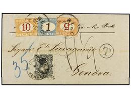 MEXICO. Sc.107. 1878 (May 1). Entire Letter From VERACRUZ To GENOA Franked By 1878 10 C. Black, Sent Via New York With T - Otros & Sin Clasificación