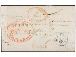 INDIA HOLANDESA. 1843. SOURABAYA To HOLLAND. Folded Letter With Oval FRANCO/ZEE BRIEF/SOURABAYA, Blue BATAVIA Cds. And L - Andere & Zonder Classificatie