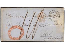 INDIA HOLANDESA. 1862. RIOUW To TIEL (Netherland). Folded Letter With Outstanding Red RIOUW/GEFRANKEERD Oval Mark, Sent  - Sonstige & Ohne Zuordnung